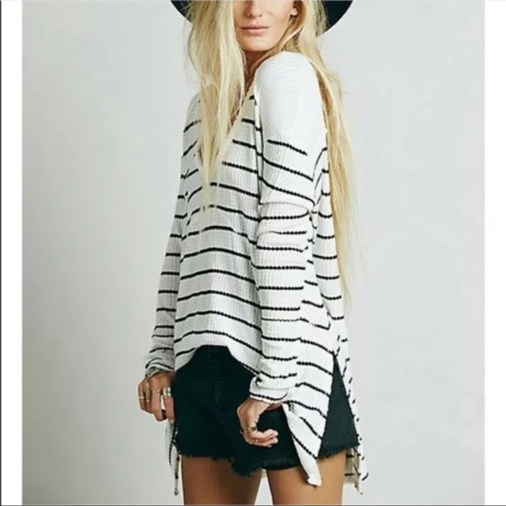 Free People Sunset Park Knit Striped Tunic small